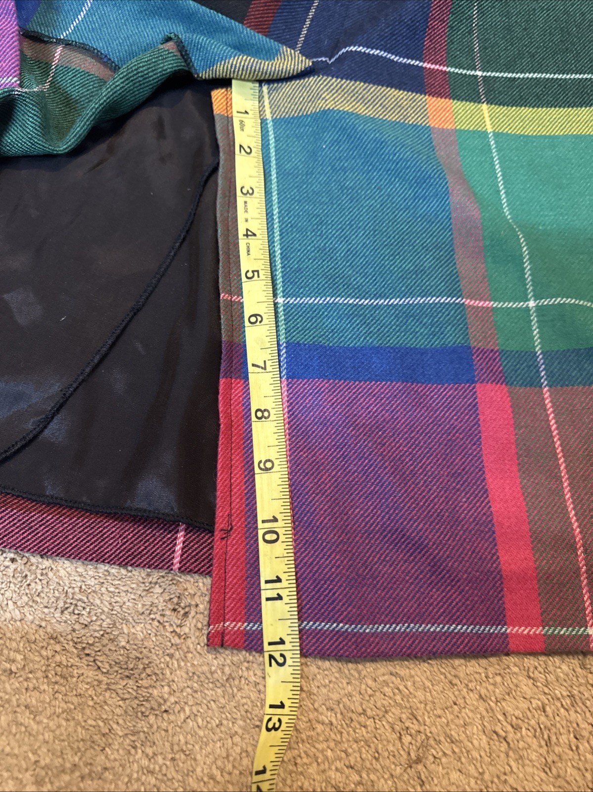 Vintage Jo Hardin Lined Colorful Wool Blend Skirt Jacket Set Size 14