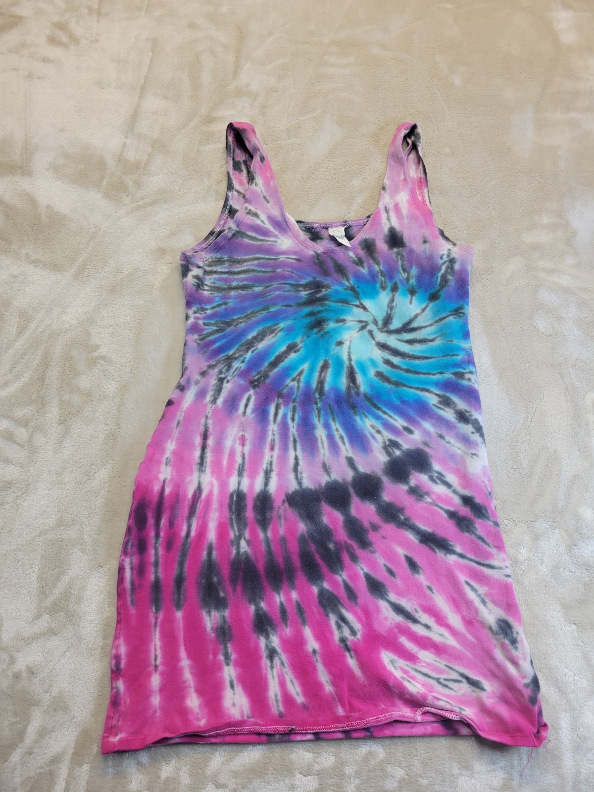 Vintage Tie-Die Spice Of Life Womans Size L Tank Top Made Is Usa 70s 80s 90s