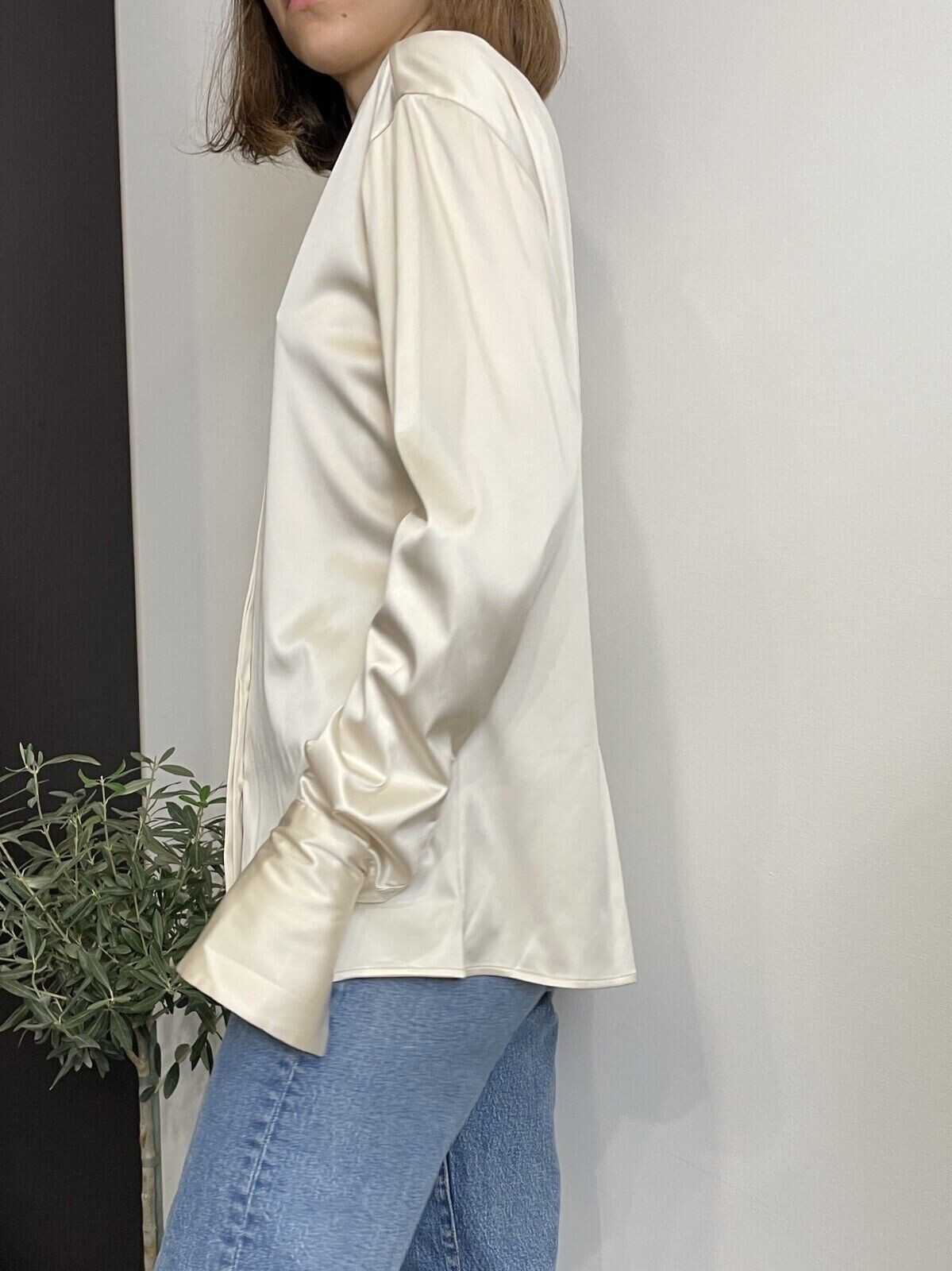 Vintage Versace Classic V2 Silk Shirt Ivory Blouse Top Size 44