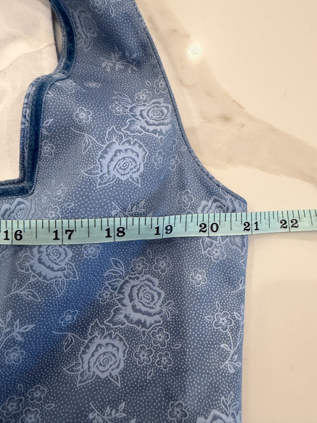 Vintage Angermaier Wenger Austrian Dirndl Dress Blue Floral Cotton Size 48