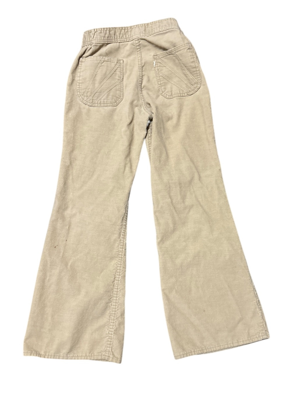 Vintage 70s Levis Bell Bottoms Corduroy Jeans Pants Womens 28×29 Beige Talon USA