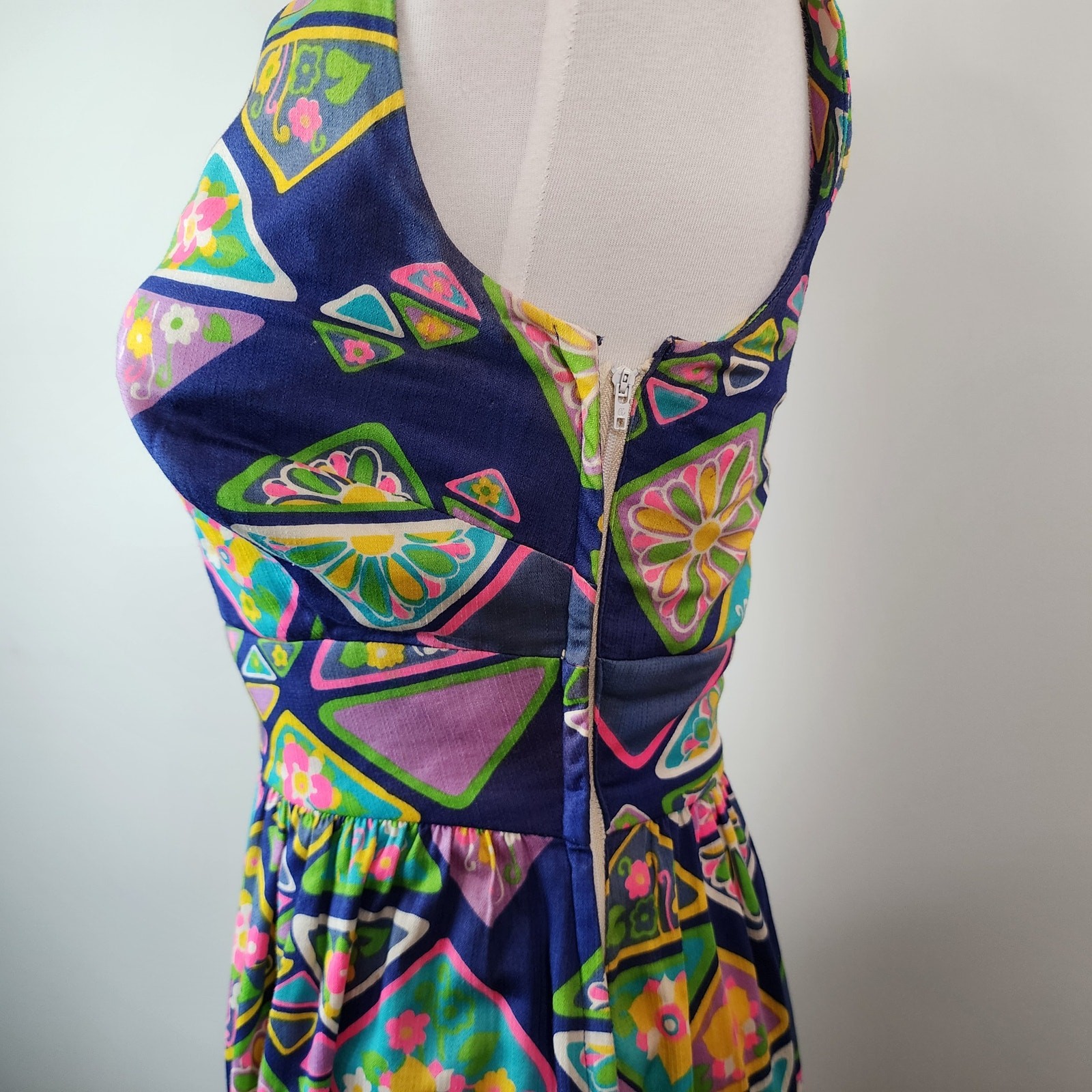 Vintage 60’s/70’s Tori Richard Honolulu One Shoulder Cotton Maxi Dress Size 10