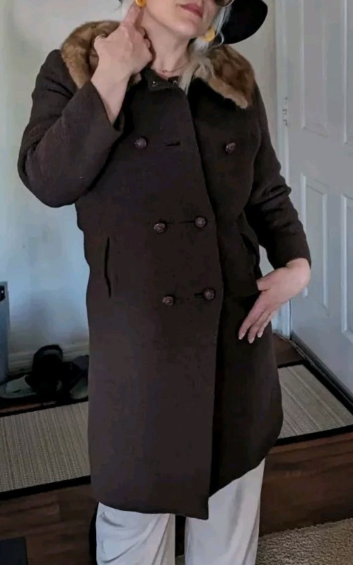 Joseph Horne Vintage Wool And Fur Collar Coat