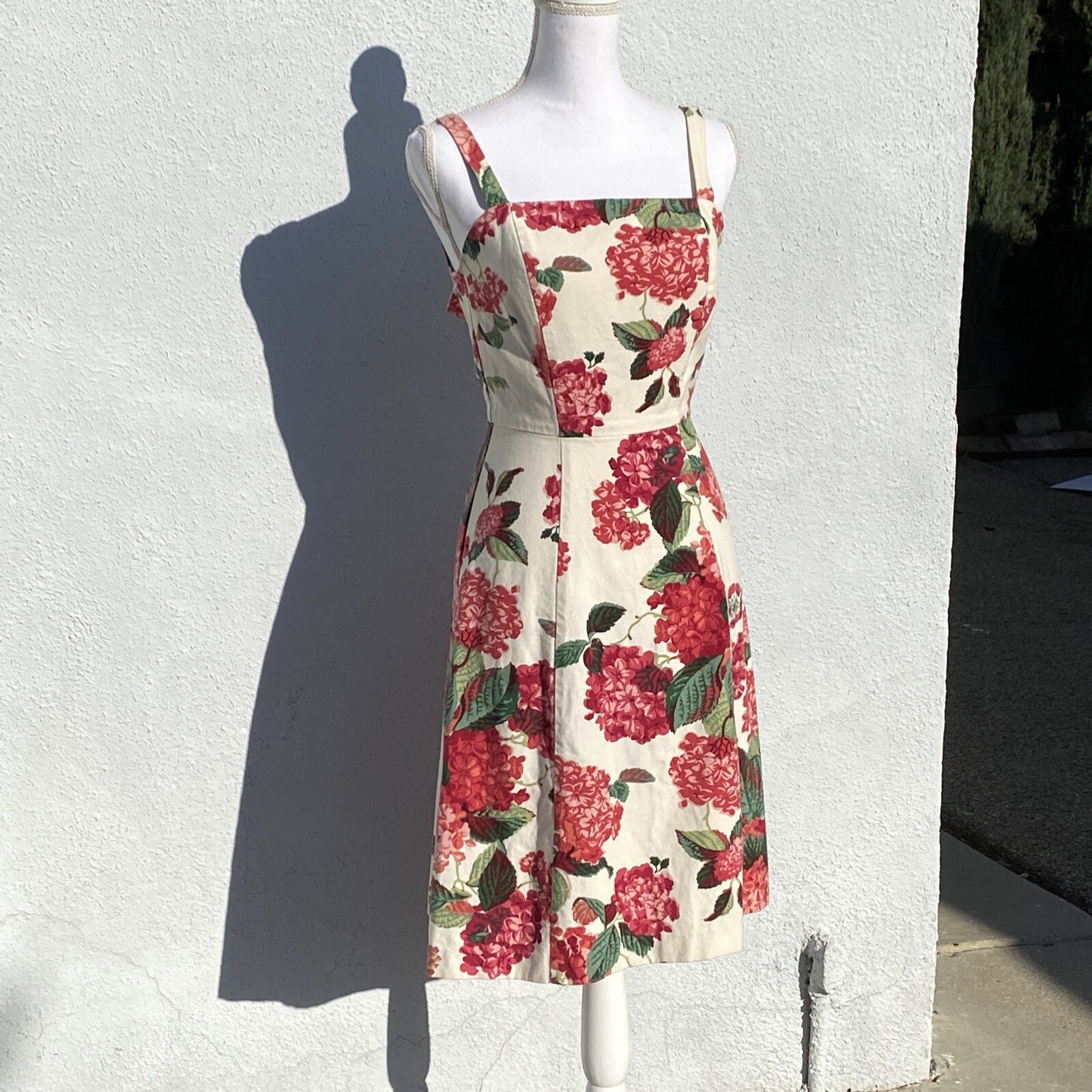 Mica Vintage Cotton Floral Dress 80s. Size 6.