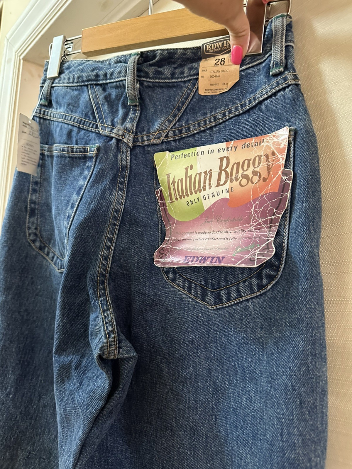 Vintage Edwin Italian Baggy Jeans Deadstock NWT Women’s High Rise Mom Jeans 28