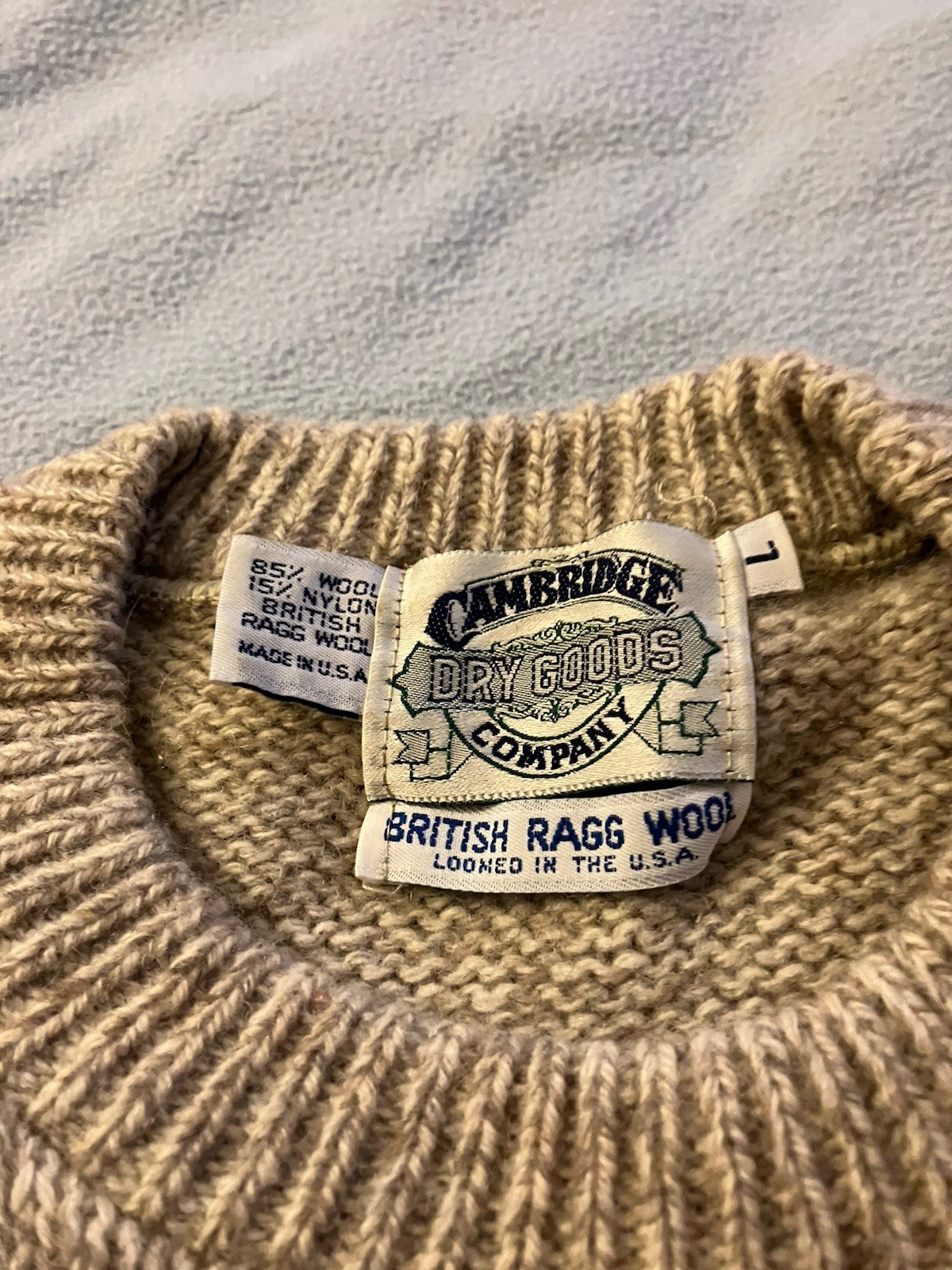 Vintage Cambridge Dry Goods British Ragg Wool Blend Sweater Ladies Large $