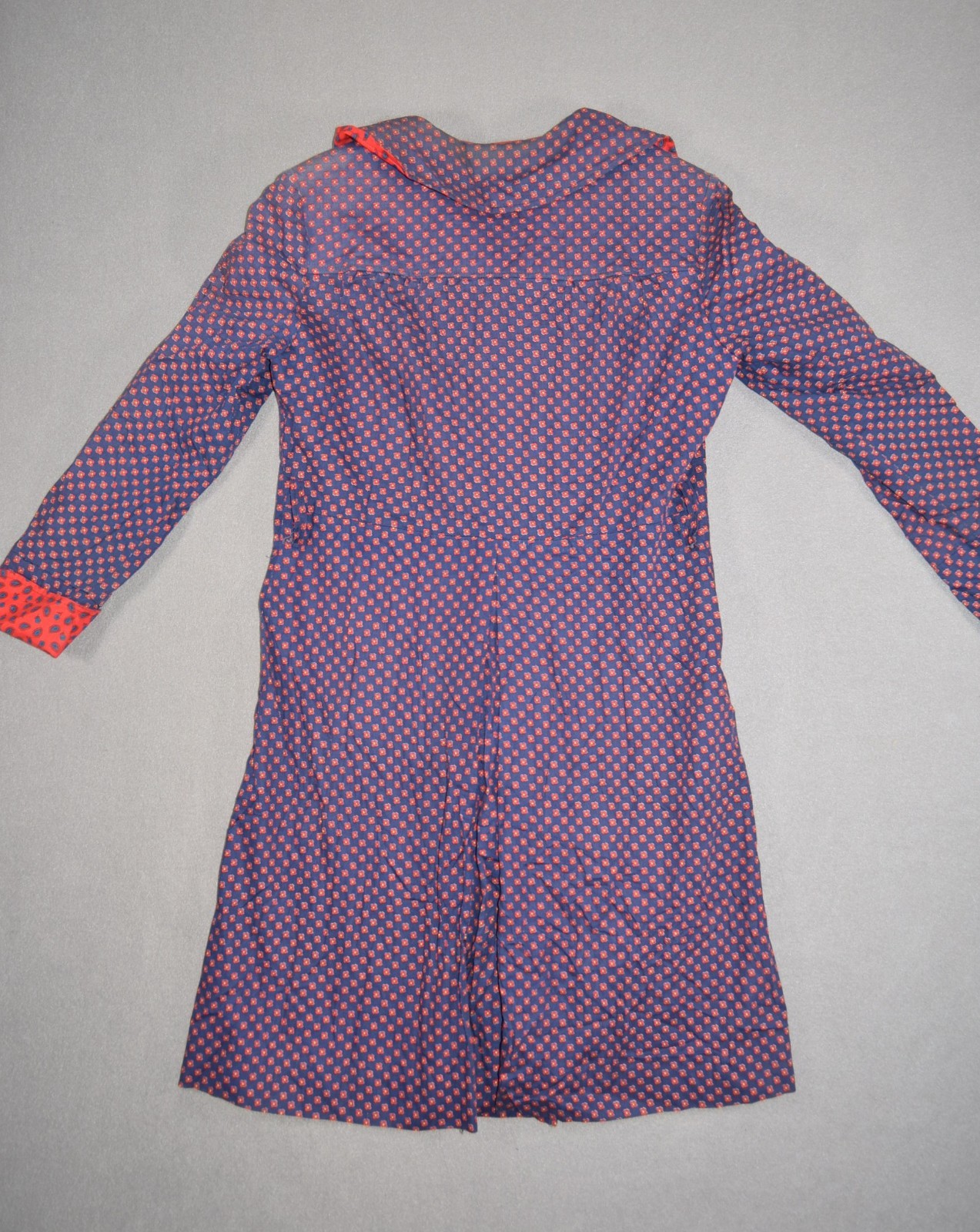 Vintage Regina Porter Dress Womens Small Blue Floral Paisley House Day 70s