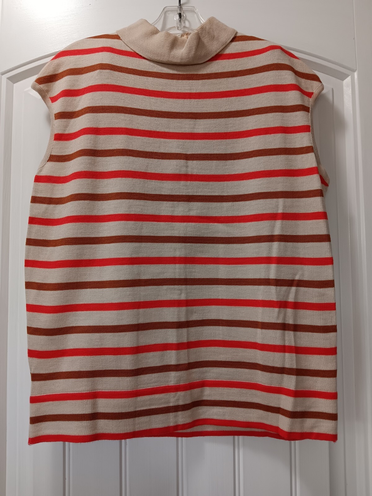 Vtg Gina Teresa Wool Skirt Set 3pc Tan Orange 14 Hong Kong NWT 60s 70s Fits L