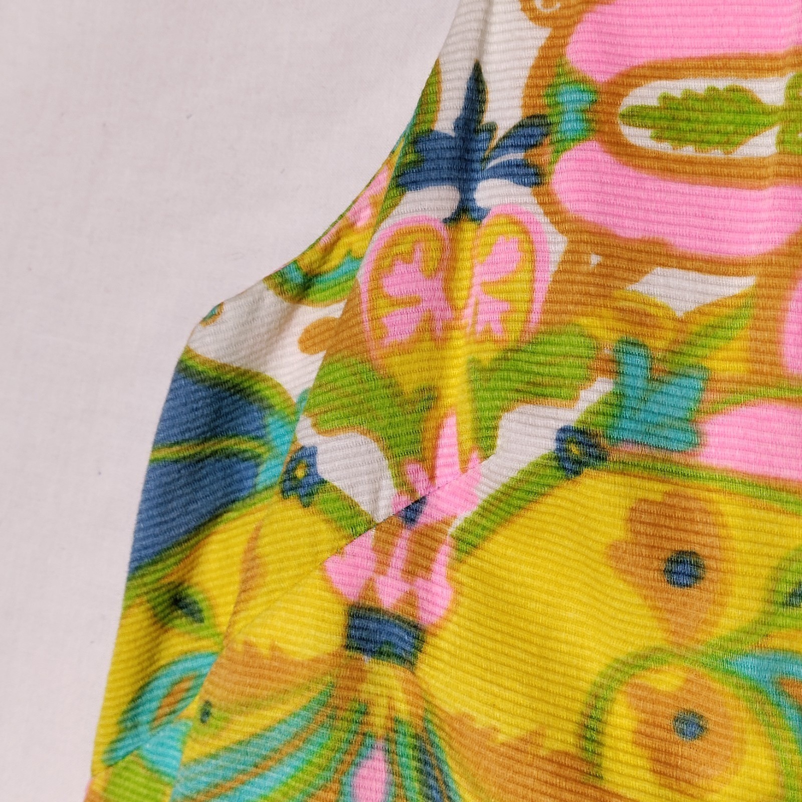 Tori Richard Hawaiian psychedelic 60s Multicolor Shift Dress Sz 12 Vtg
