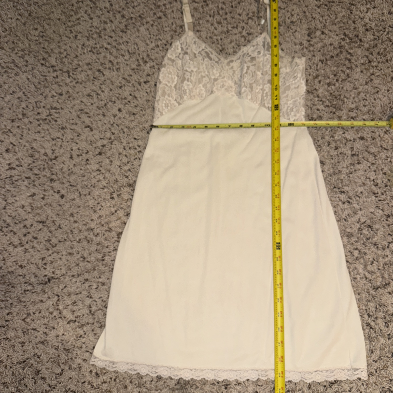 Vtg Sexy Lace Slip Dress Bridal Getting Ready Lingerie Ivory Coquette Boudoir M