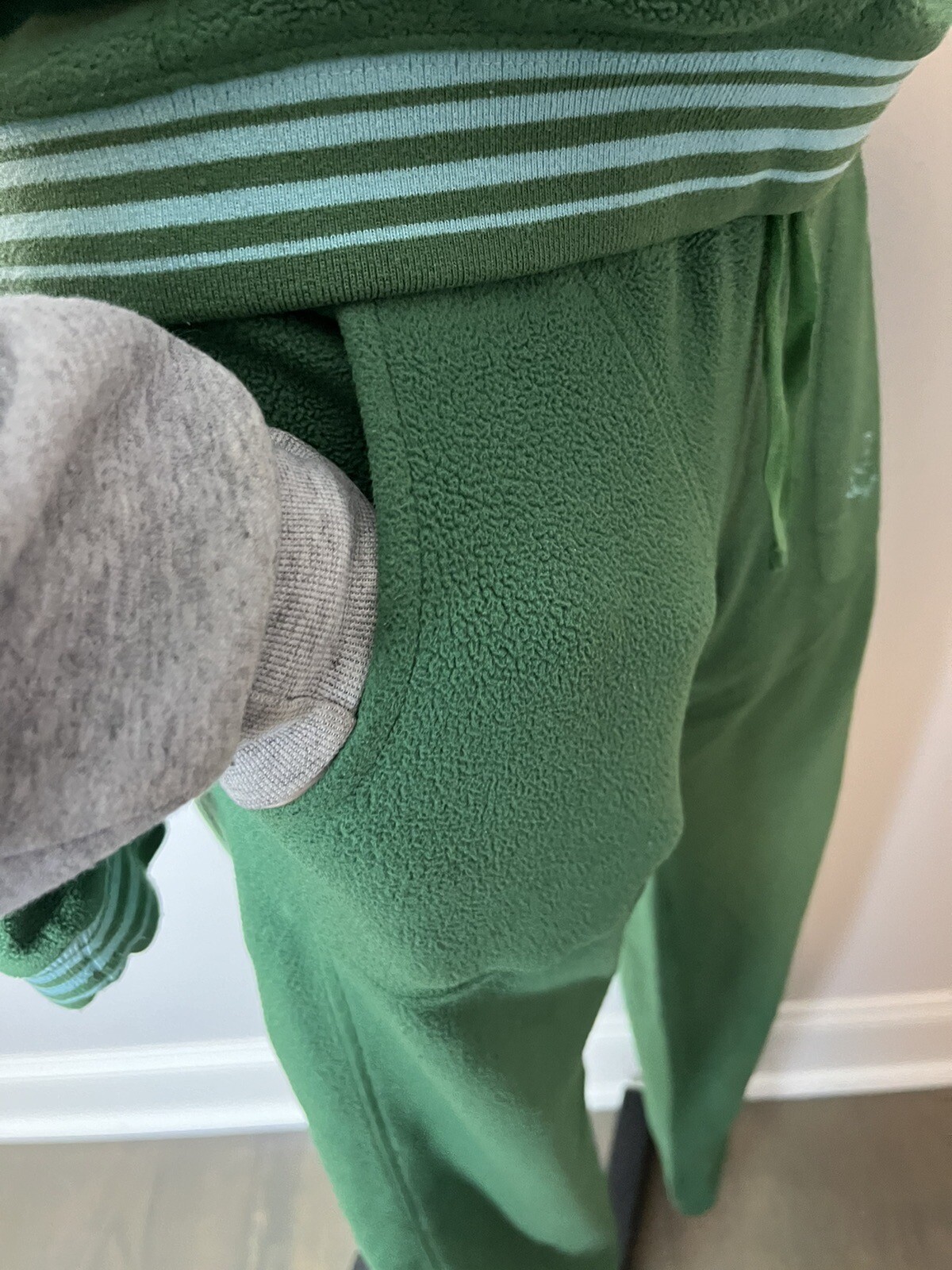 Vintage Patagonia Rhythm Fleece Hoodie Pant Set Small Green Blue Y2K Rare HTF