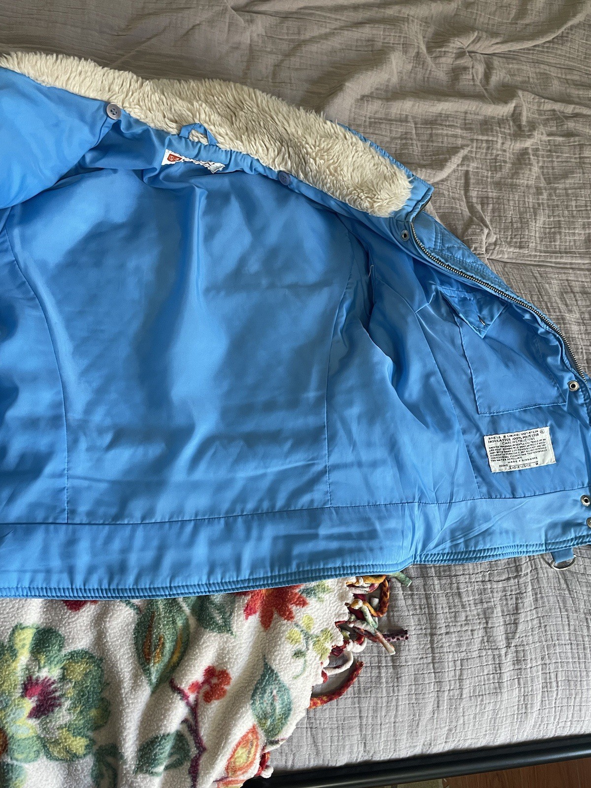70s Or 80s Vintage Blue Ski Jacket Bomber Medium