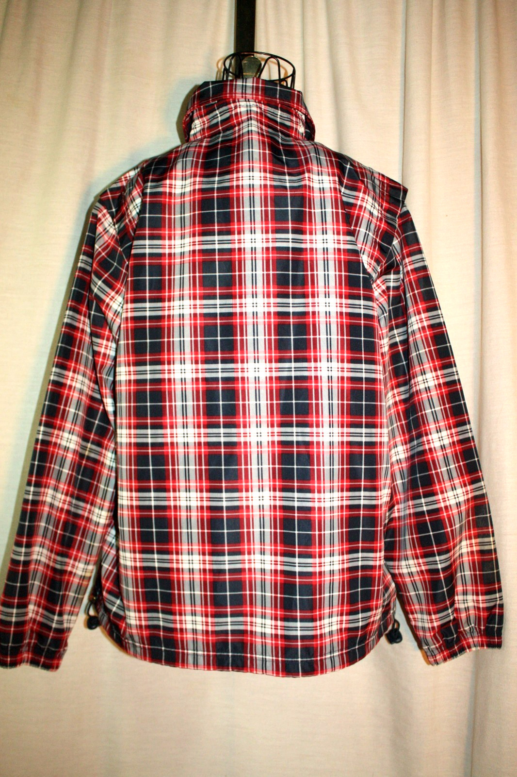Vintage Catalina Red White & Black Plaid Windbreaker Jacket Size Small 4/6