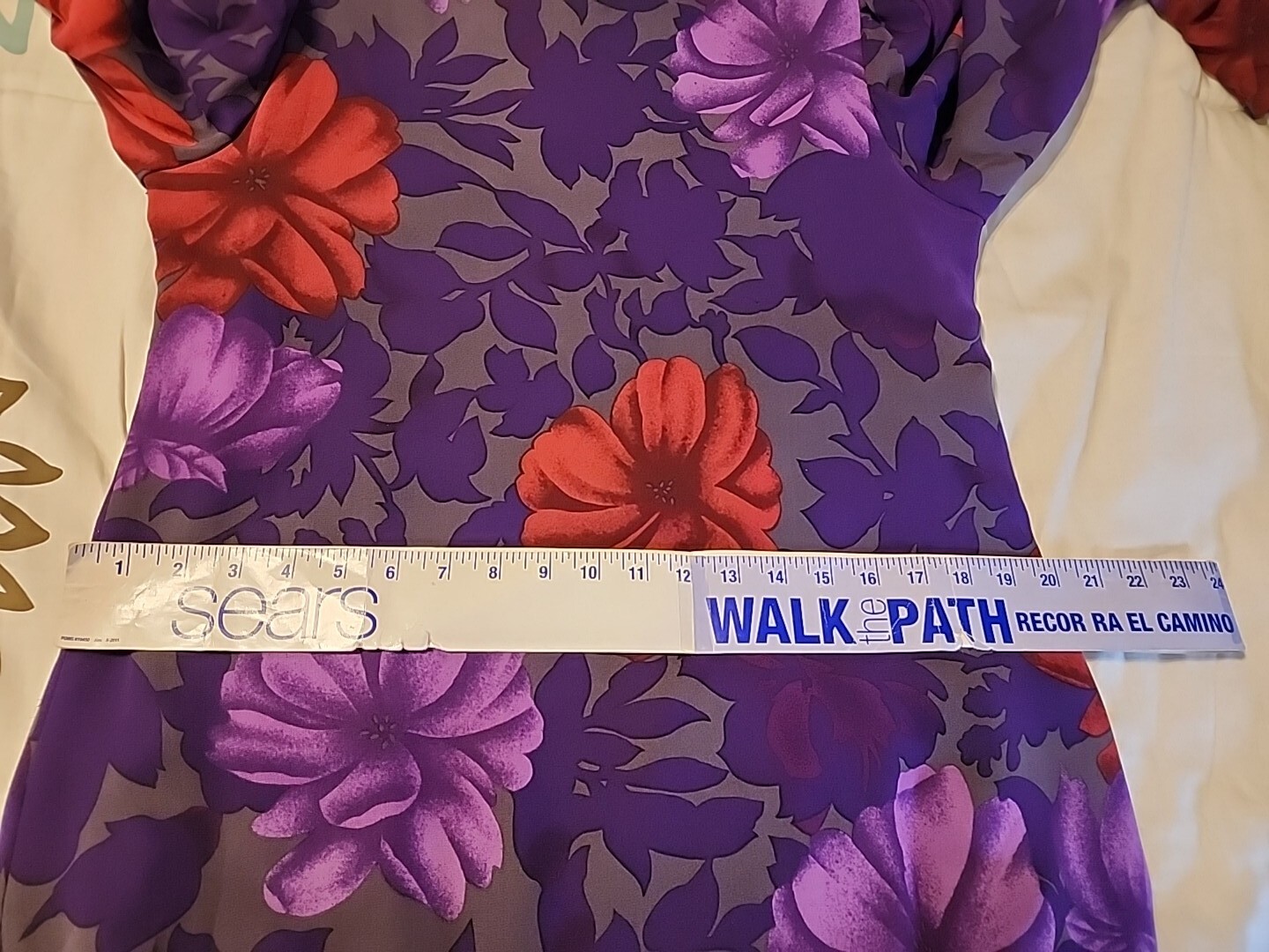 Vintage Jayna New York Floral Design Purple/Red/Green Zipper Back And Sleeves