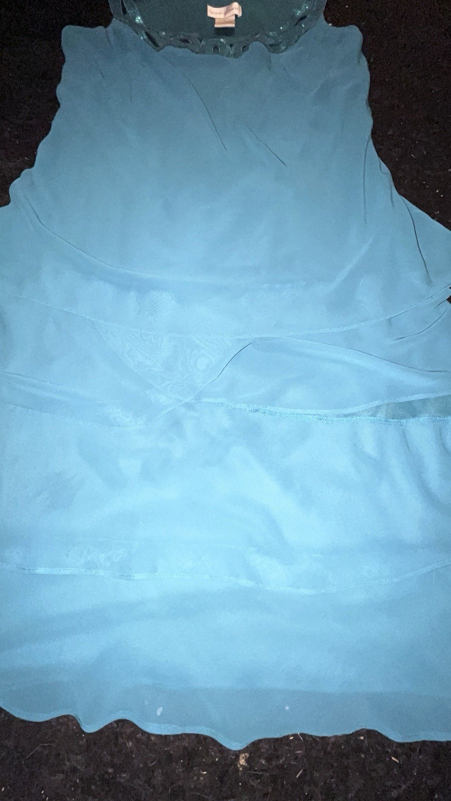 Vintage Draper’s And Damon’s teal ruffle dress-Size 12
