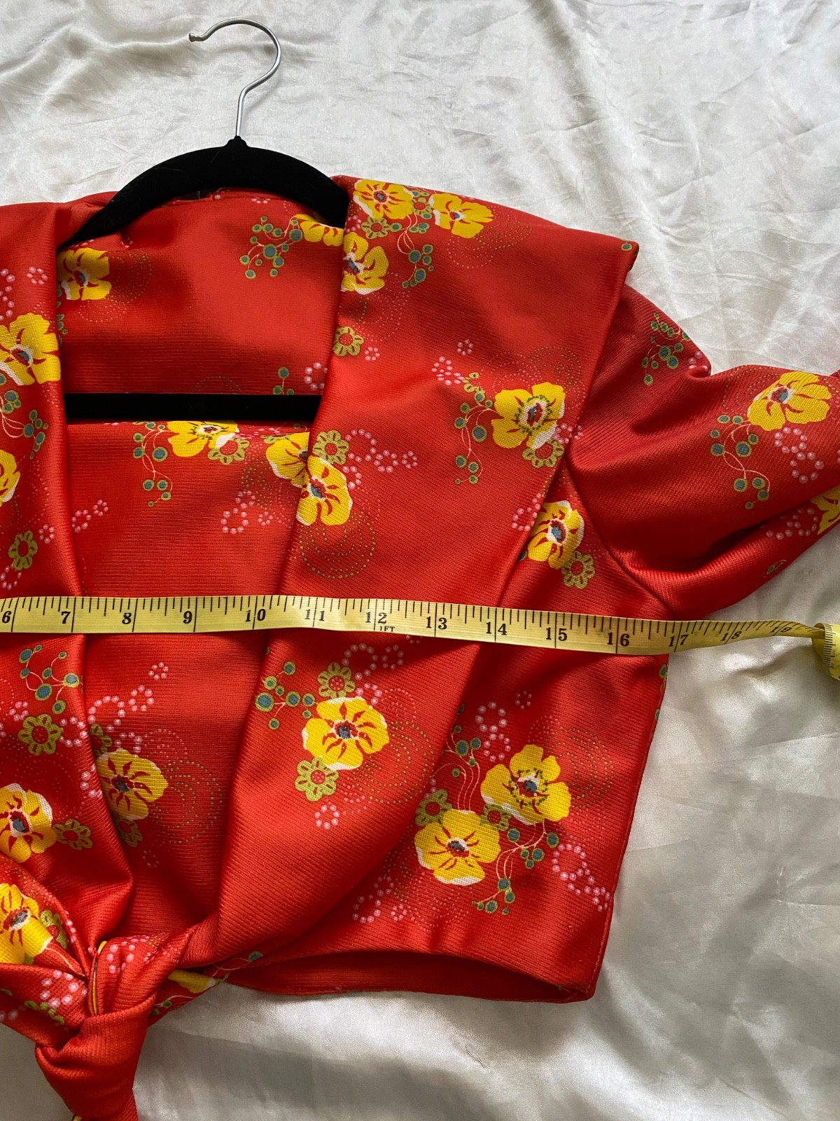 Rare Vintage 1970s Orange Floral Maxi Dress Jacket Hooded Boho Unique Small