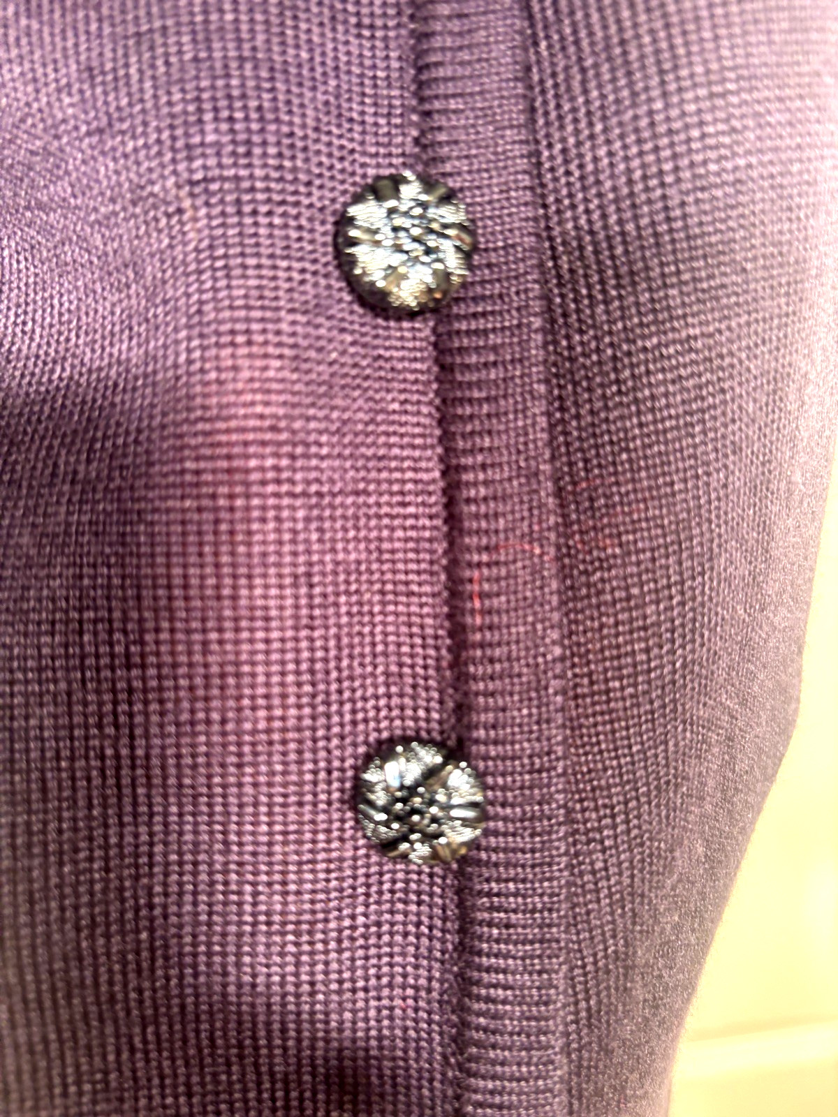 Vintage Carole Light Weight Long Sweater Dress NWT med Purple w/gorgeous beading