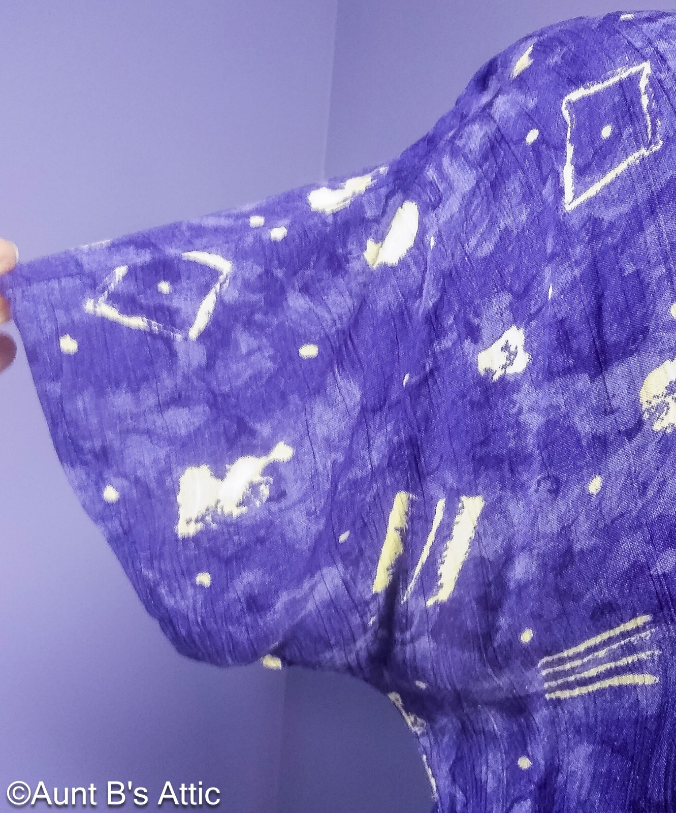 Vtg 90’s Rabbit Rabbit Rabbit Designs Purple/White Abstract Print Dress XL