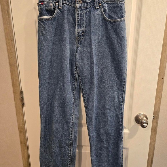 Vintage tommy Hilfiger blue denim jeans women size 6 Frayed Cuff 28 Inseam