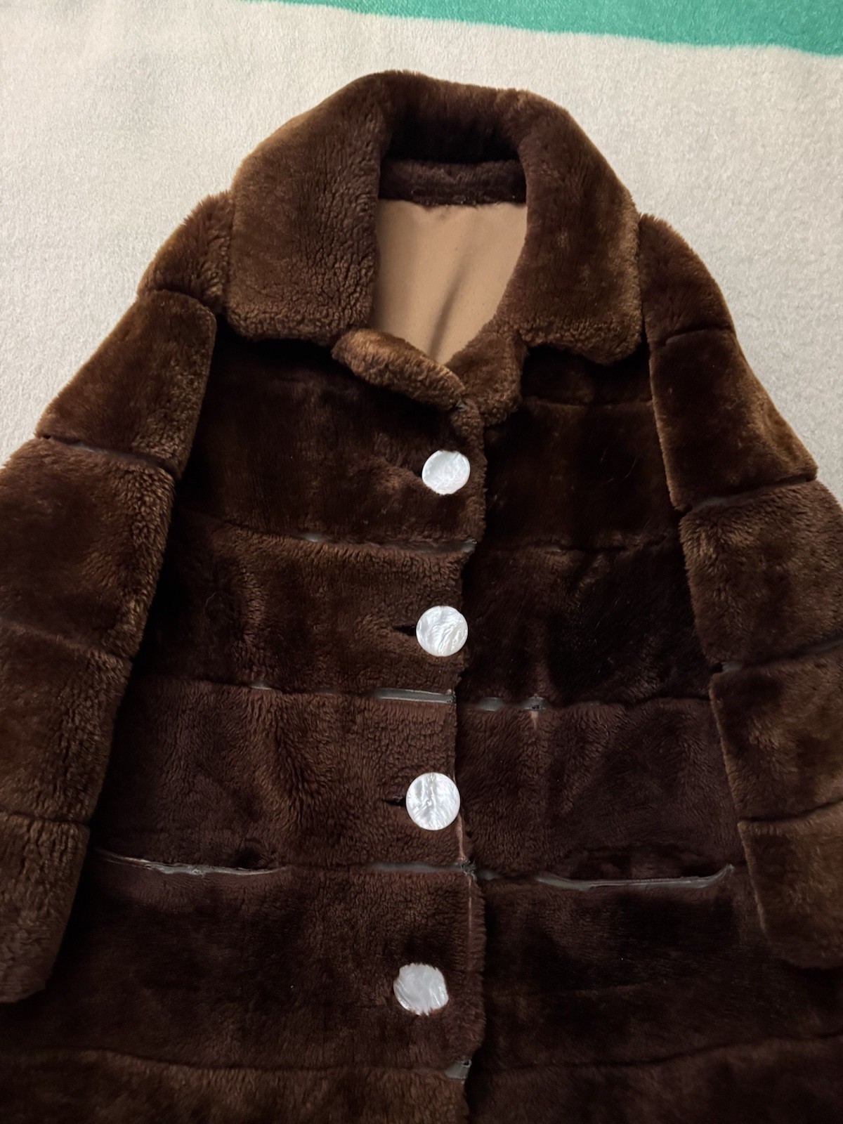 Vintage 30s 40s Mink? Seal? Real Brown Fur Coat 22.5×38 Oversized Medium M