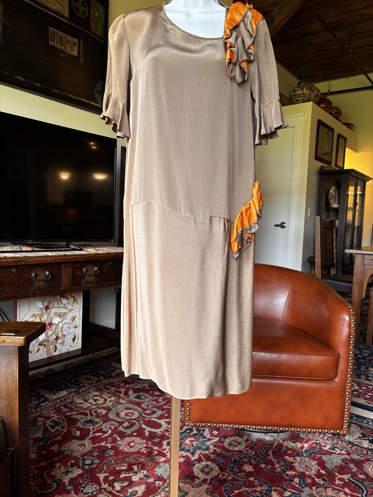 Antique Late 1920’s Early 1930s Vintage Drop Waist Dr