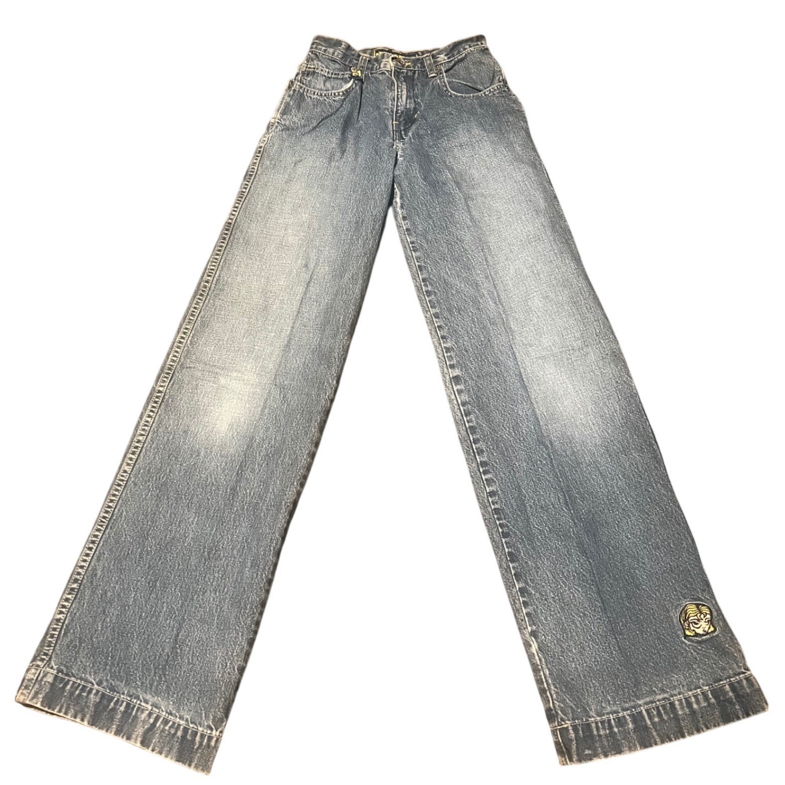 Y2K JNCO Girlie Stuff Spacey Wide Leg Jeans Baggy Skater Patch USA size 1