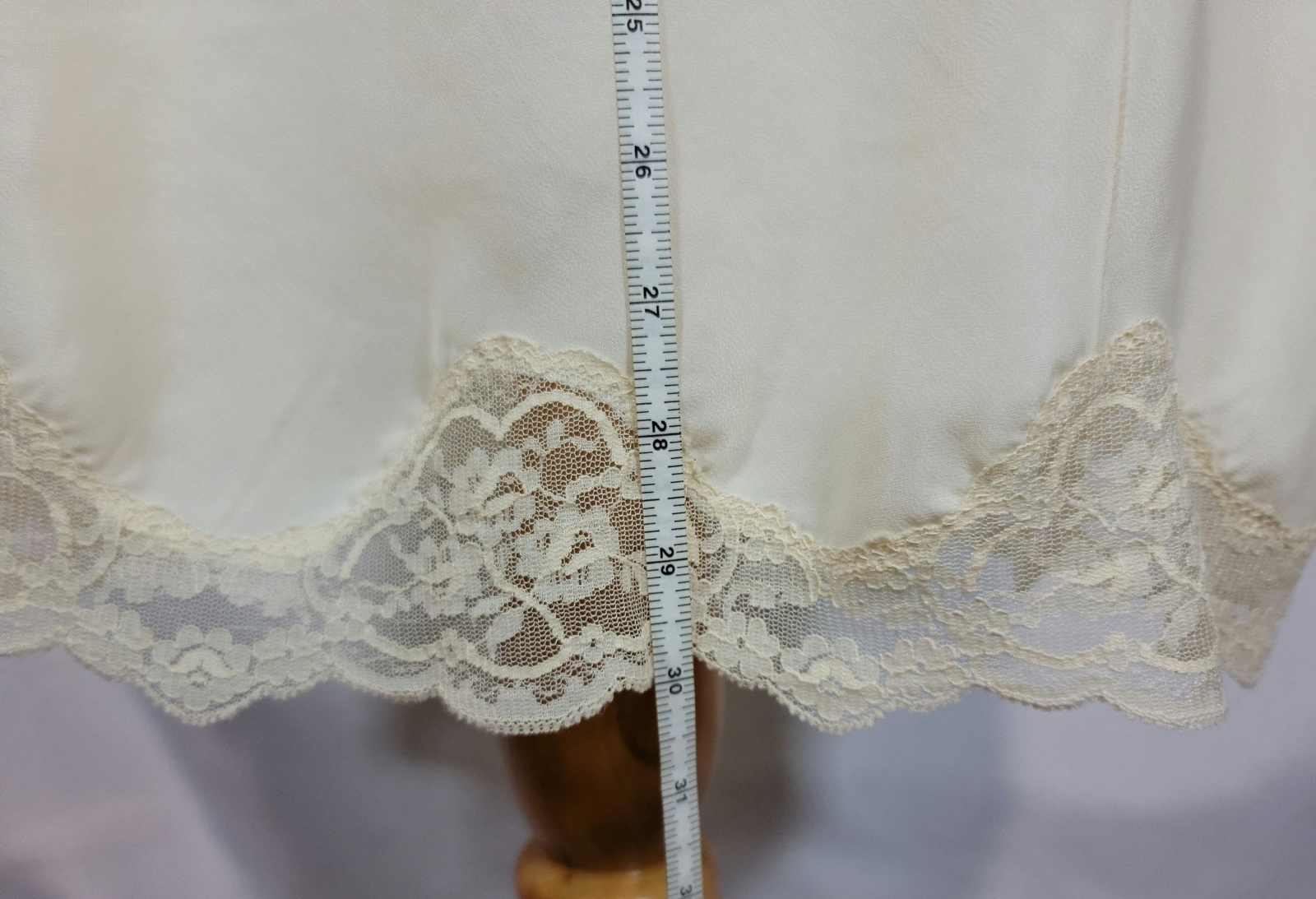 Vintage Lace Slip Dress Cream Barbizon Crepe Remarque 34 Adjustable Straps