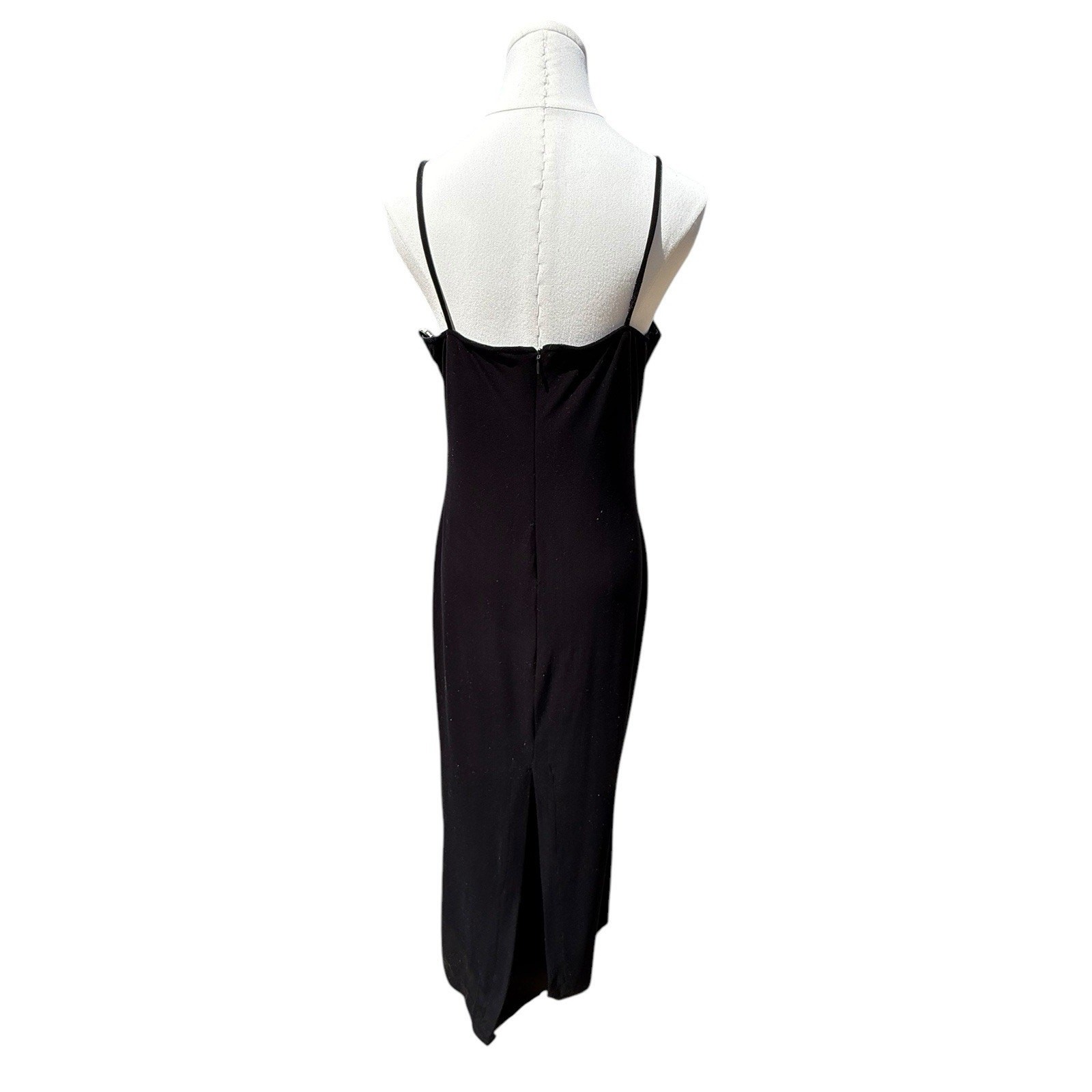 Vintage 90’s Black Stretch Glitter Velvet Grunge Maxi Dresssz 12 whimsigoth Y2k