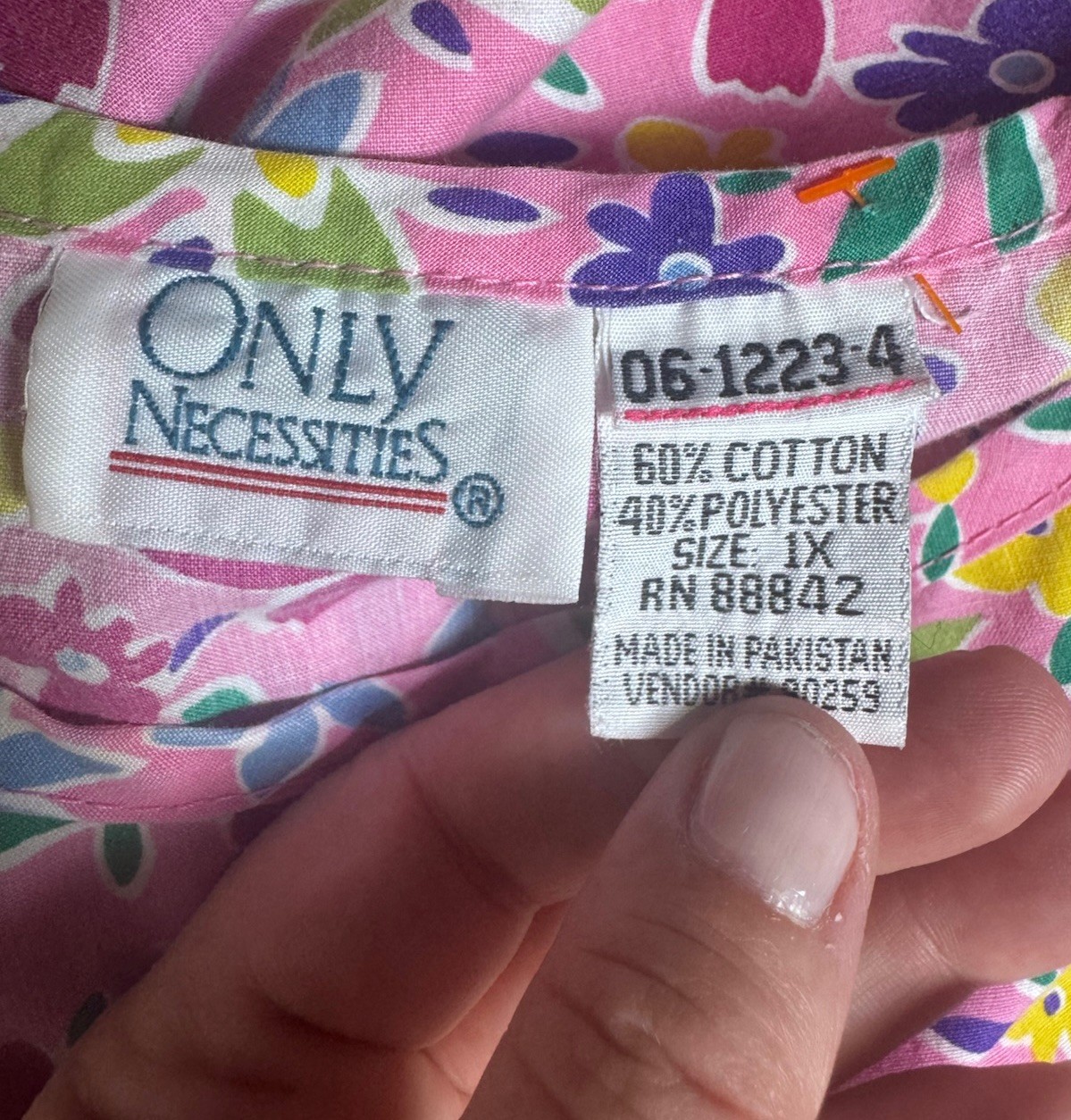 Vintage 90s Country Cottage Pink Floral Plus Size 1X Loungewear House Dress