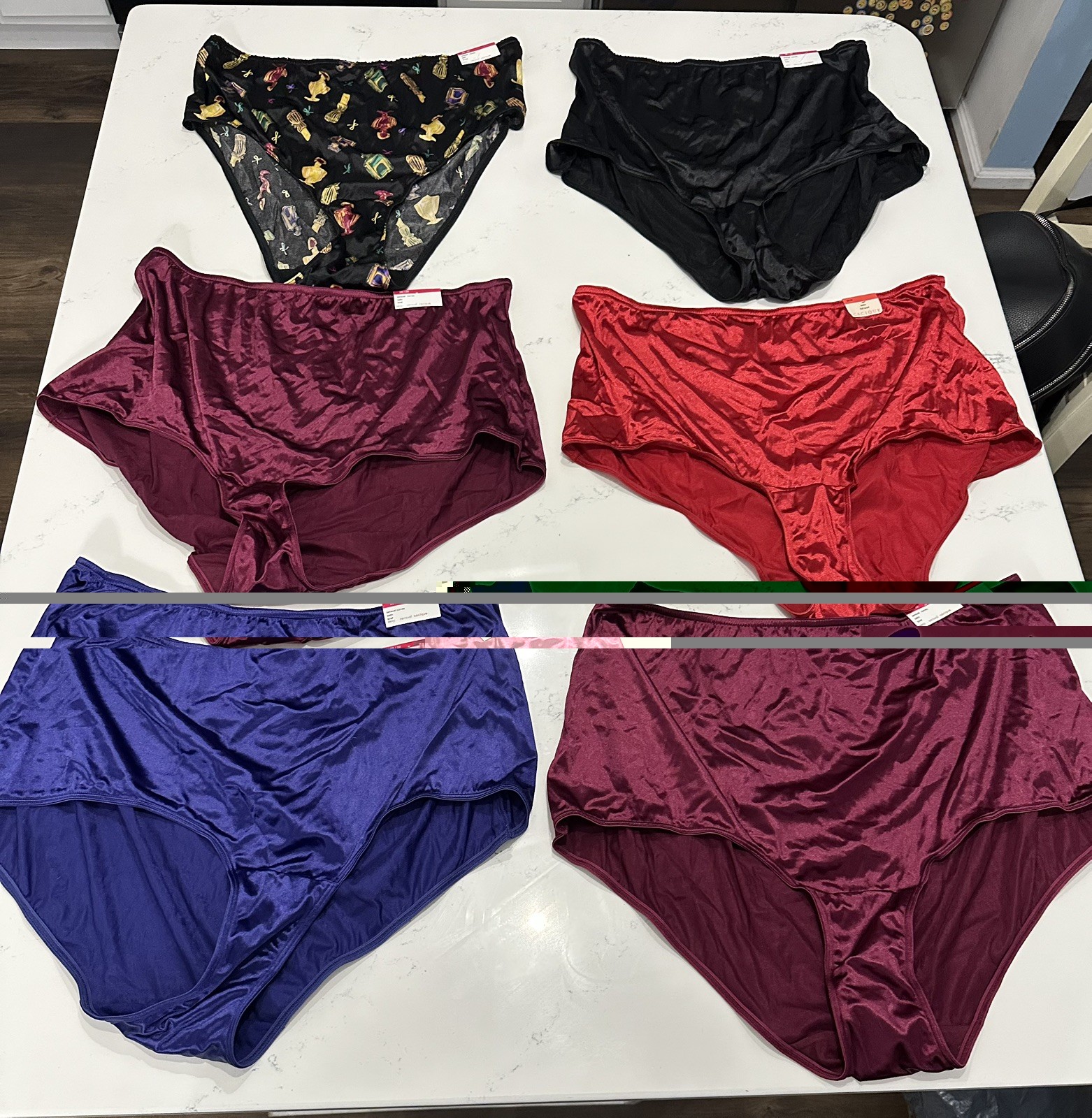 Lot Of 6 Pairs Cacique Size 26/28 Full Brief Satin Second Skin Panties