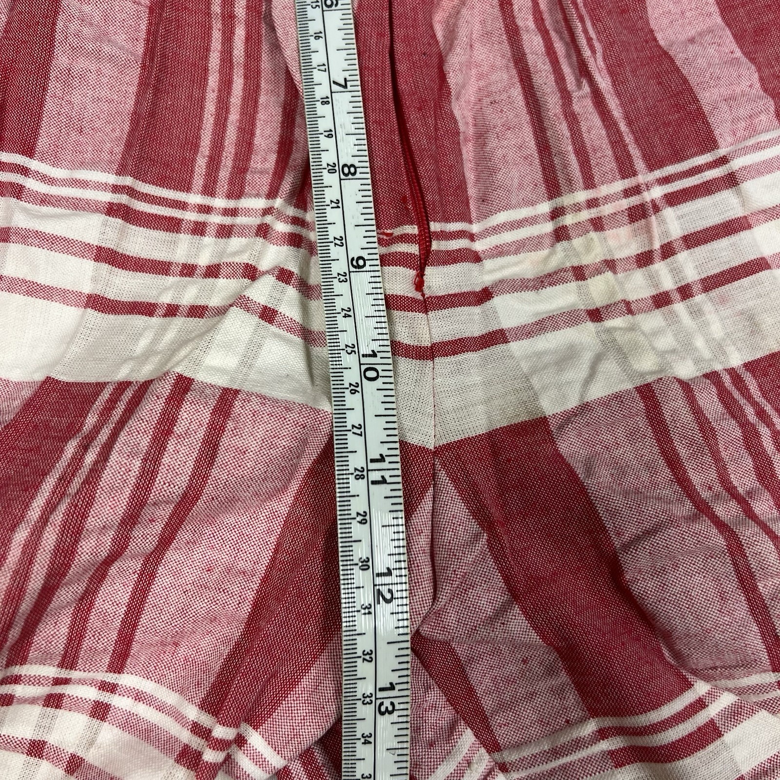 VINTAGE 60’s 70’s Tomboy Plaid Bell Bottom Pants Size 9 Red White Gingham USA