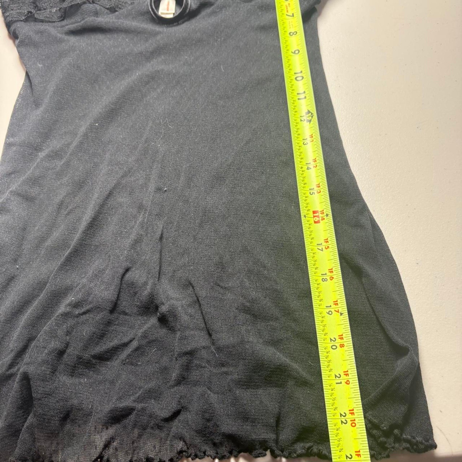 Y2K Gilligan & O’Malley Black Mesh Lace Trim Mini Slip Dress