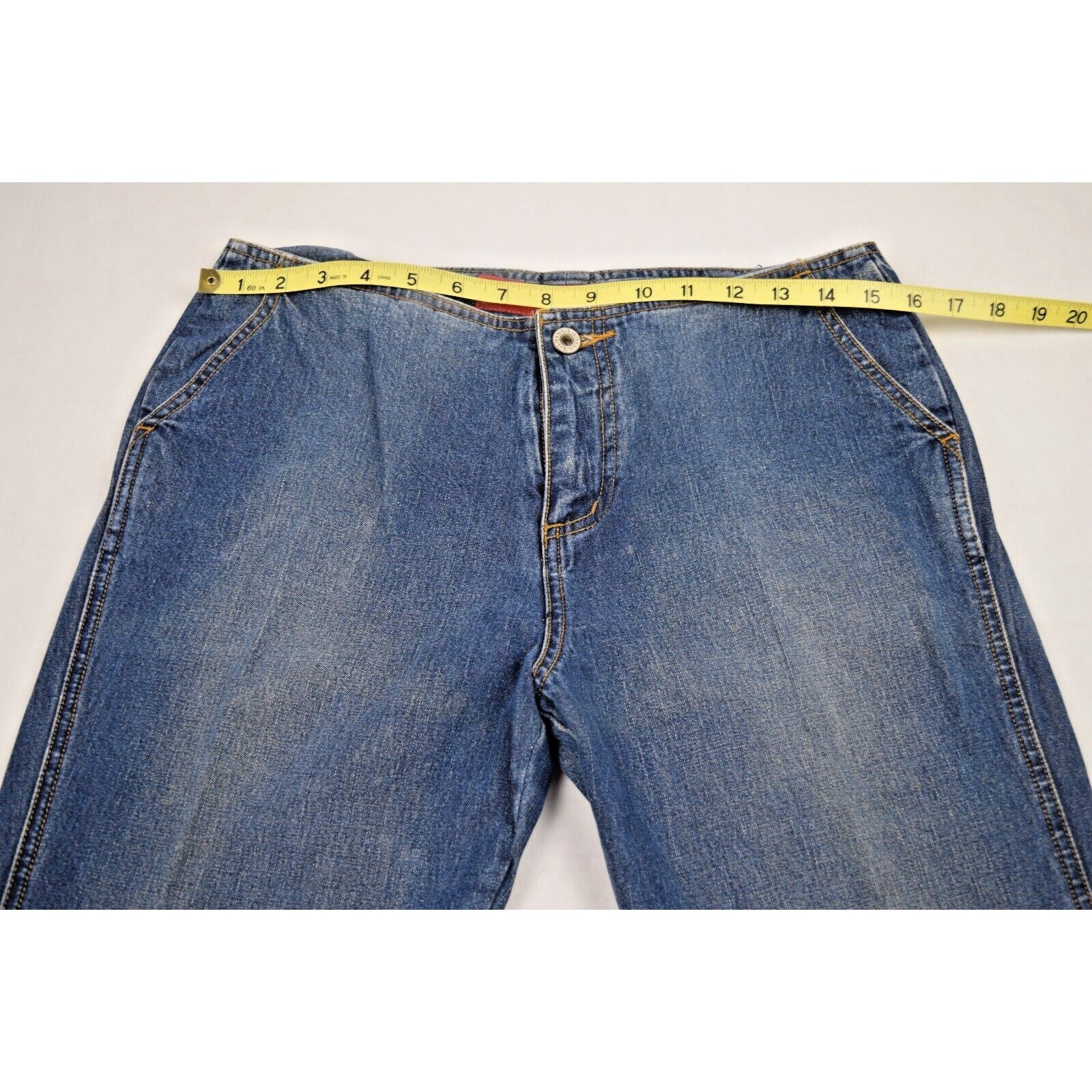 Vintage Guess Jeans 32 x 32 90s Blue 2 Tone High Waist Flared Leg No Belt Loops
