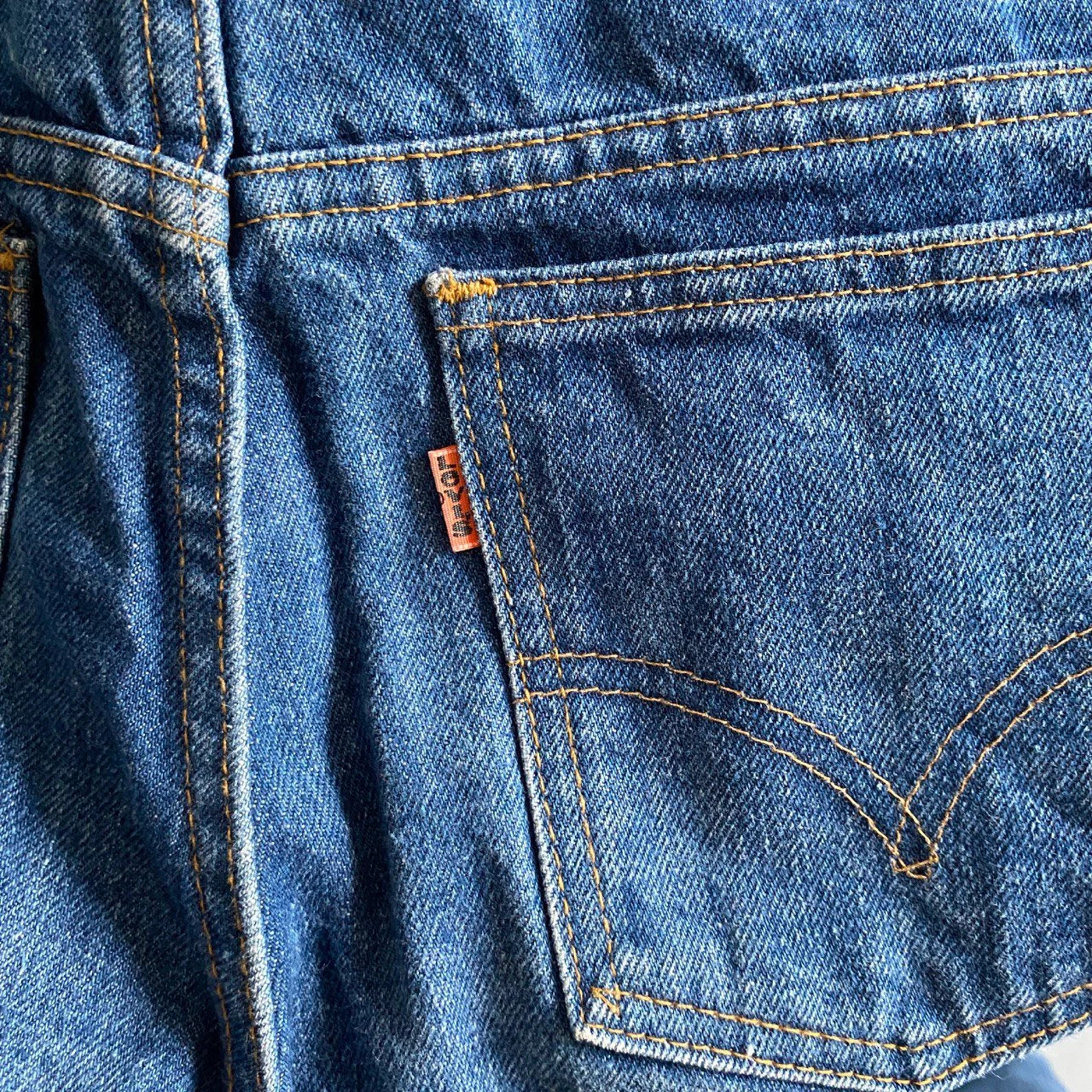 70s vintage Levis blue denim jeans made in USA talon 42 zip