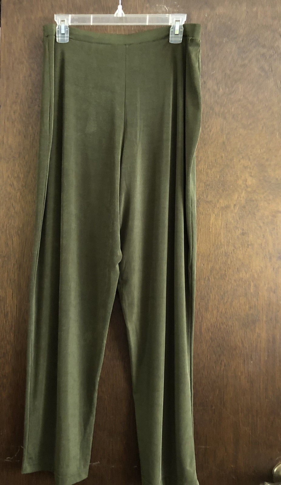 Womens Size L Green Polyester Spandex Stretch Studio Works 30 Inseam Pants 1980s