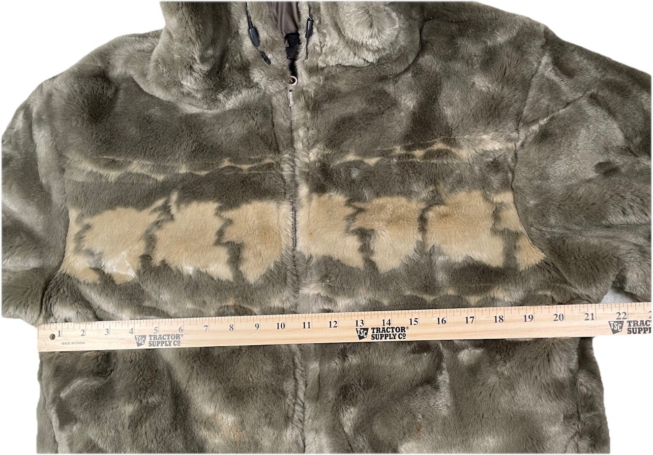 VTG Woolrich Womens Plush Grey „Tumbleweed Leaves” Jacket Hooded Sz M
