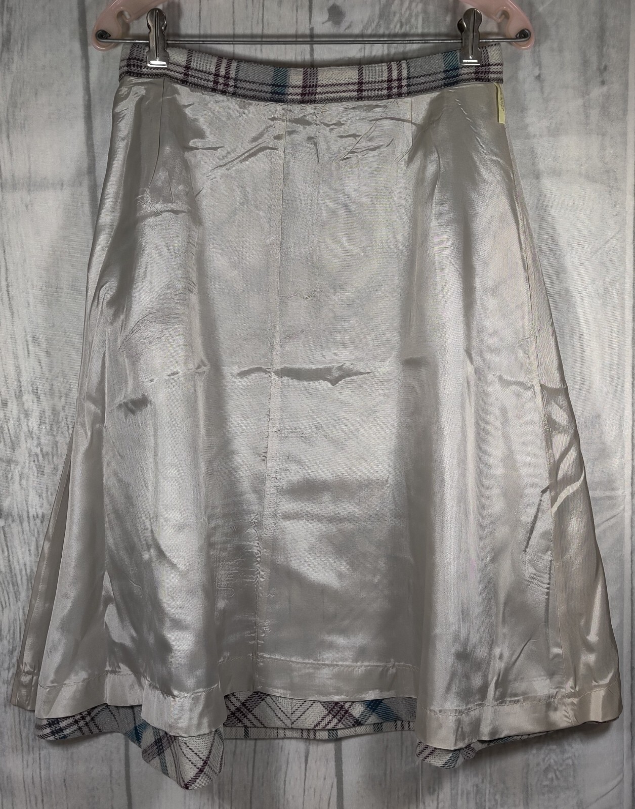 John Meyer Wool Blend Skirt (Tag Size 14) Fully Lined With Pockets Plaid Vintage