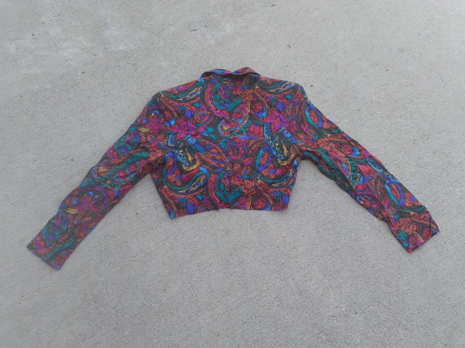 Vintage La Belle Fashions Top Women’s Small Crop Top Long Sleeve 90s Style