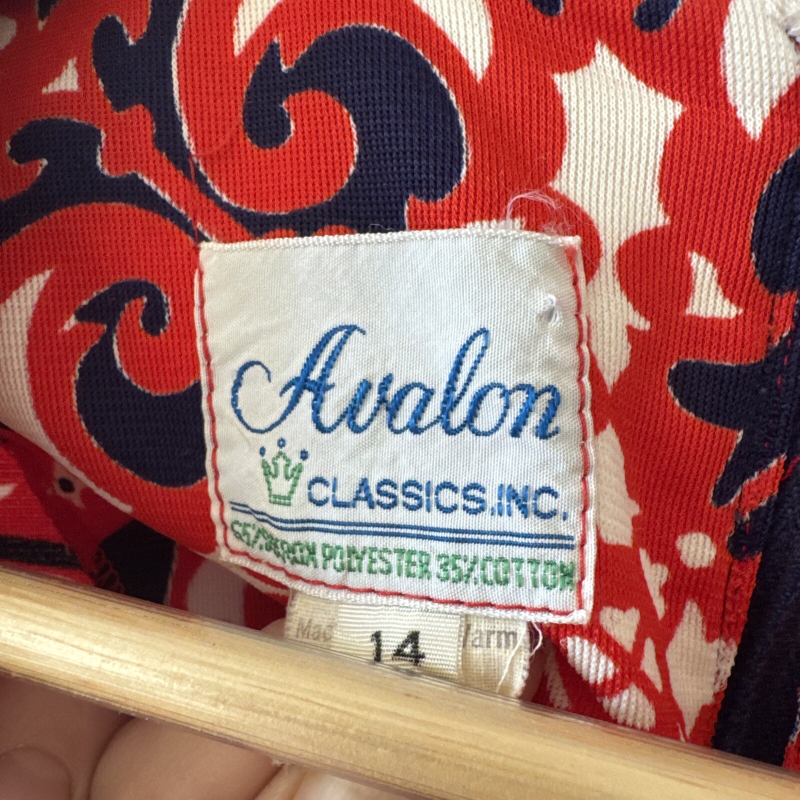Vintage 1970s AVALON CLASSICS Polyester House Dress Size 14 (fits Modern 8-10)