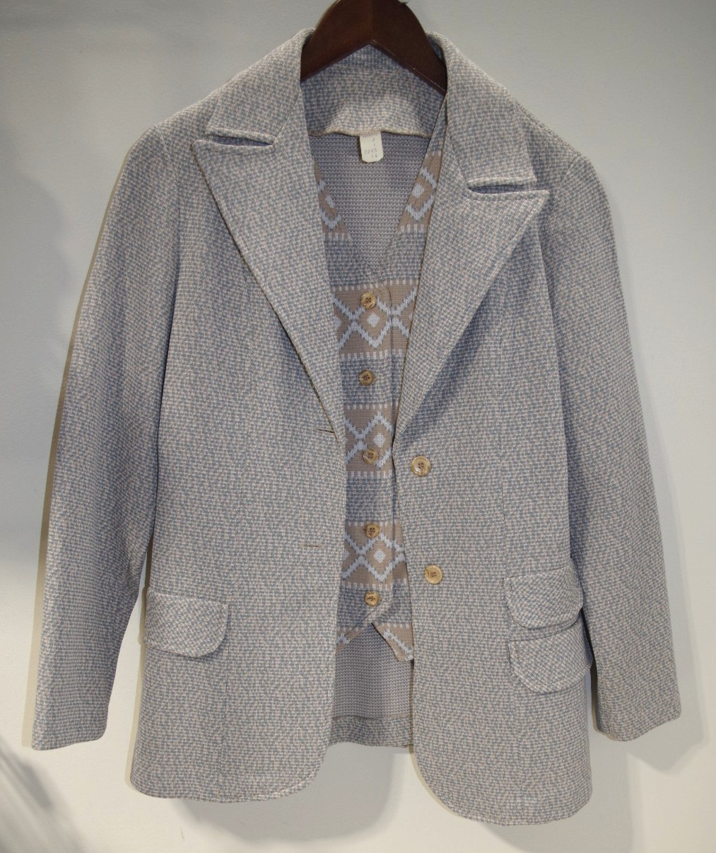 JJ Vintage Marty Gutmacher Set – Jacket & Vest 14 Textured Encron Polyester Knit