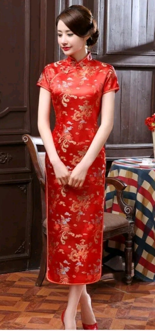 Brand New Chinese Asian Oriental Japanese Geisha Dress Kimono Red Womens Large