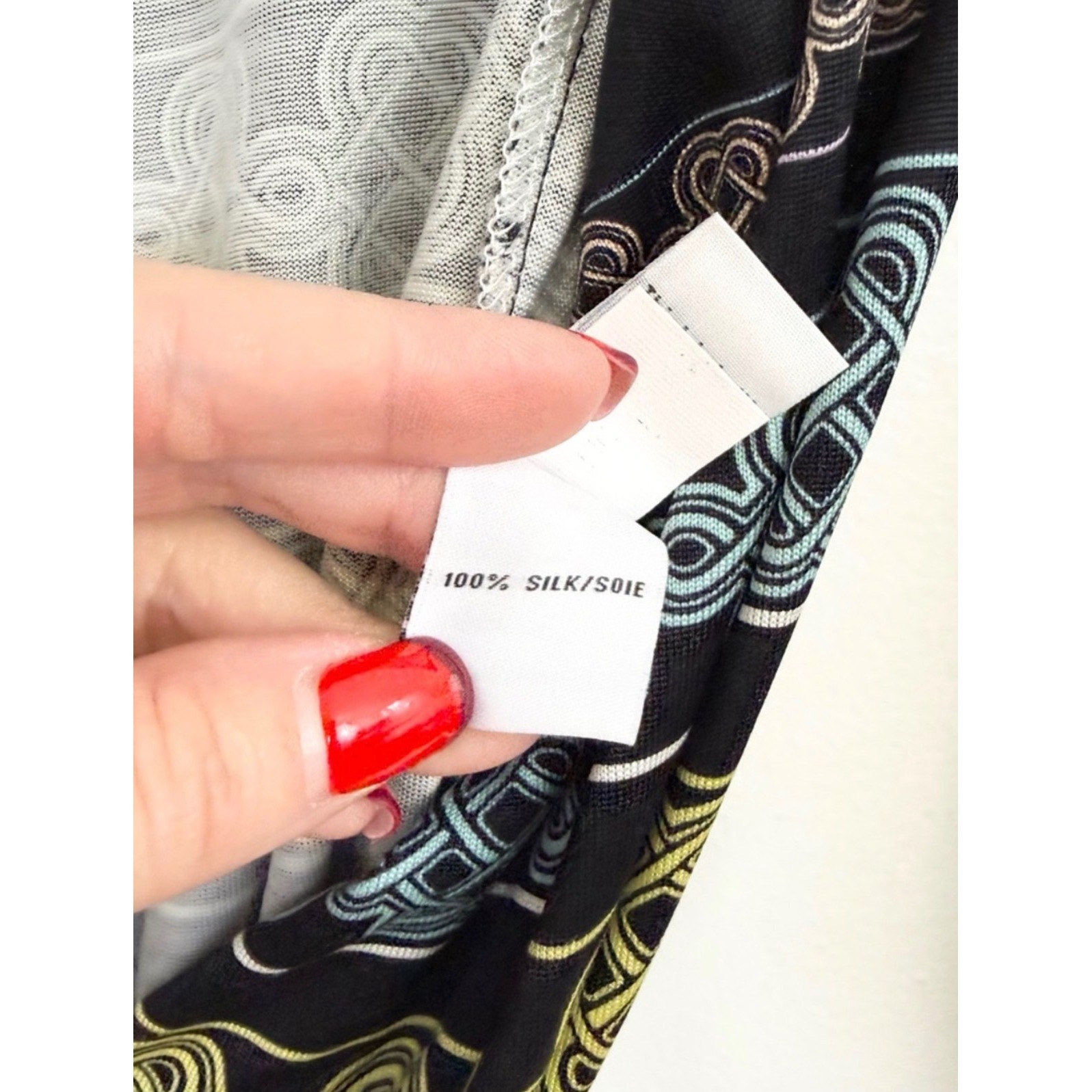 Diane Von Furstenberg DVF Silk Wrap Dress Knot Print Black Multi Size 0