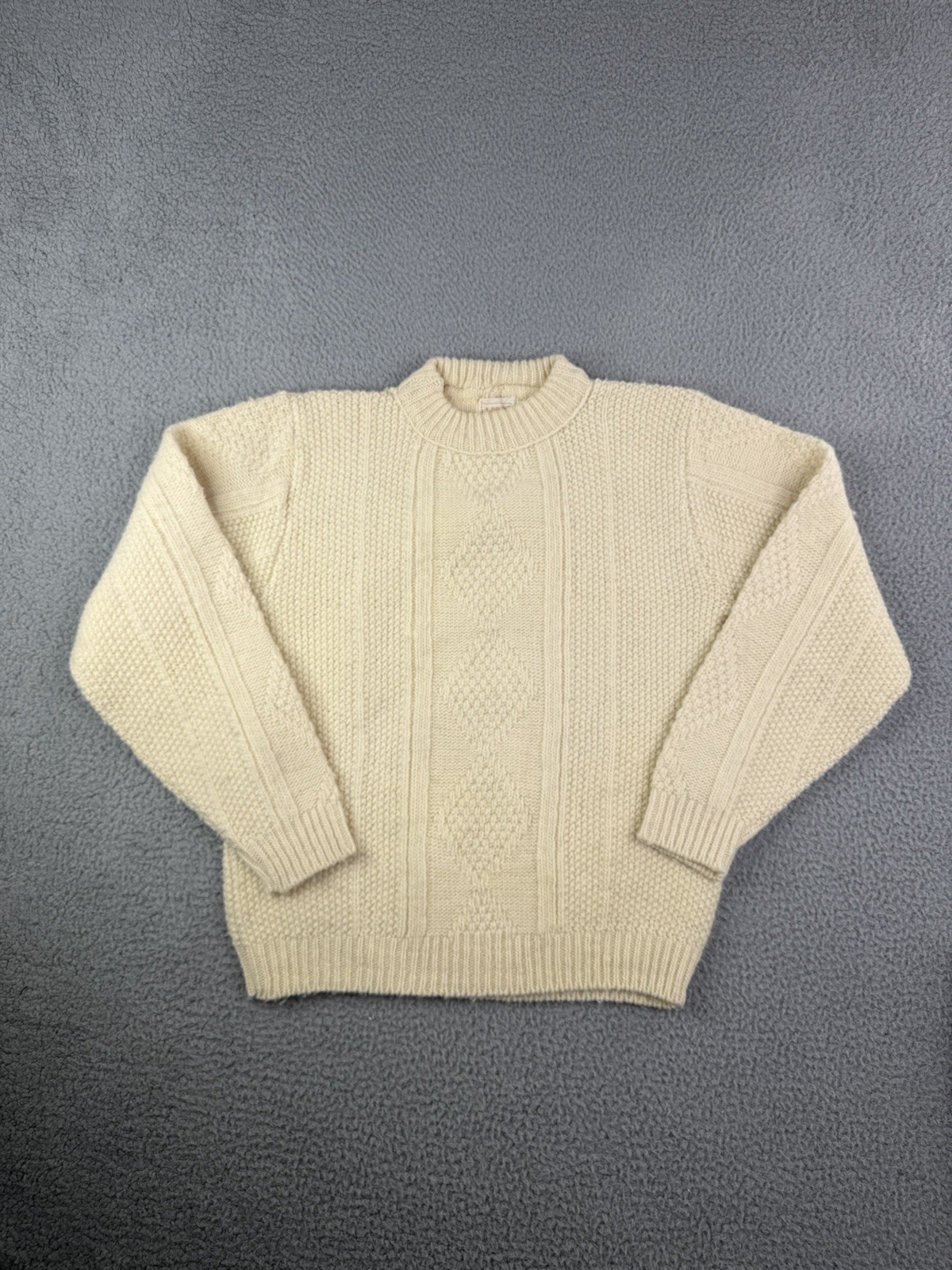 Vintage 80’s Brent Montgomery Ward Fisherman 100% Wool Sweater Size Large
