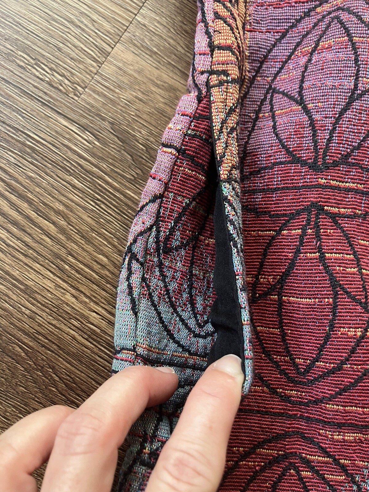 Vintage Serengeti Tapestry Jacket Quilted Colorful Abstract Mandarin Collar L