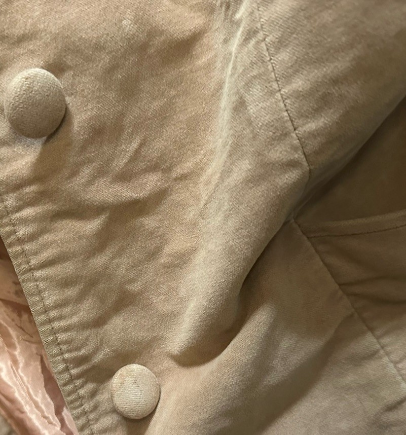 Vtg 1960s Heeksuede Tan Faux Suede Coat Large Holland Preppy Quiet Luxury READ
