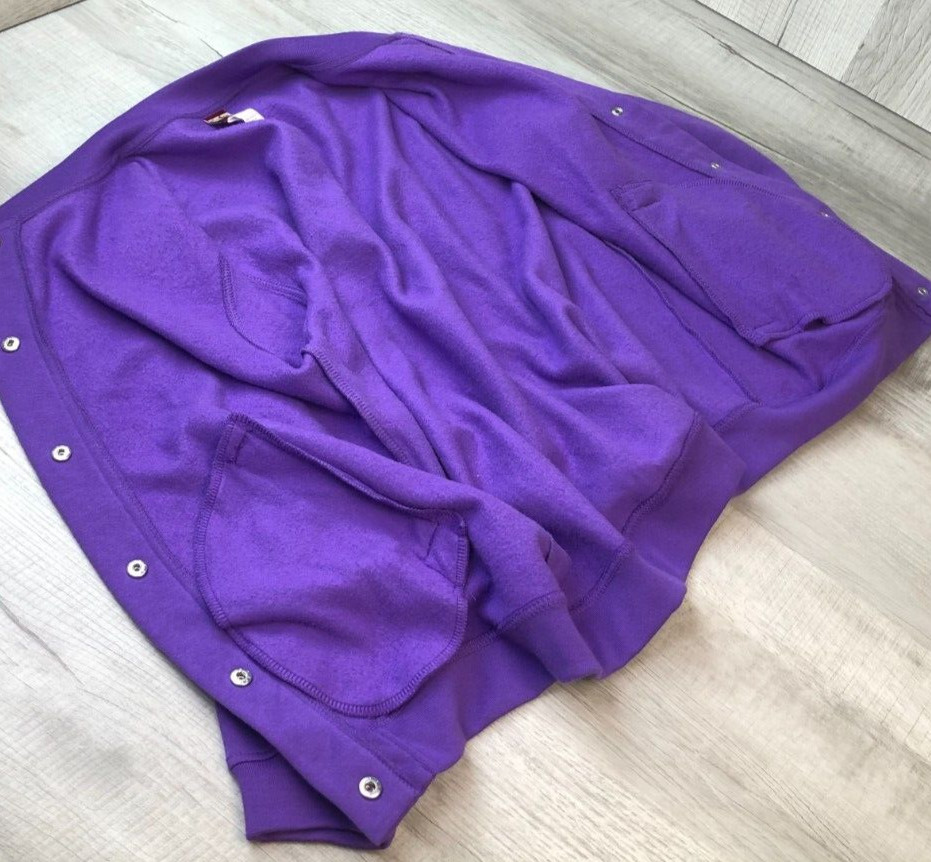 Vintage Tudor Court Button Up Sweatshirt Purple 80s Grandma Jacket Women’s PM
