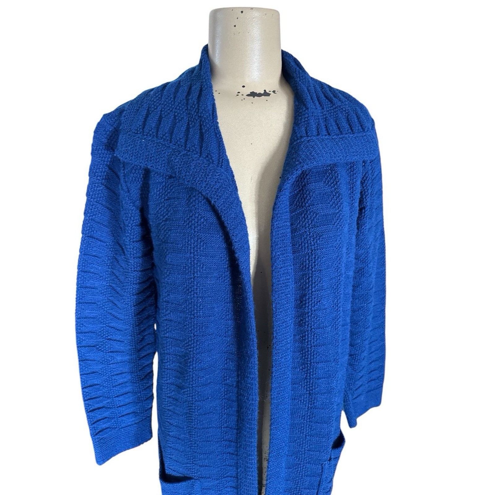 Vintage 70’s Milrank California Navy Blue Knit Cardigan Sweater House Jacket