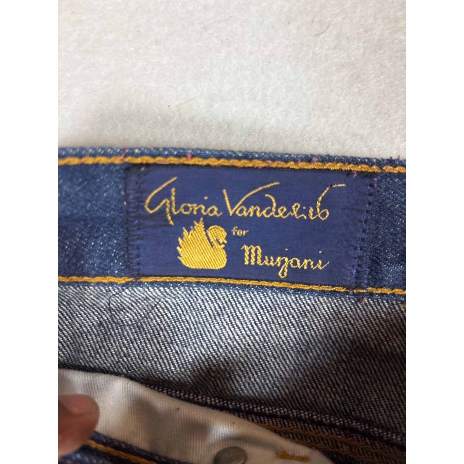Gloria Vanderbilt Murjani Jeans Womens sz 14 Dark Blue Vintage High Rise Swan