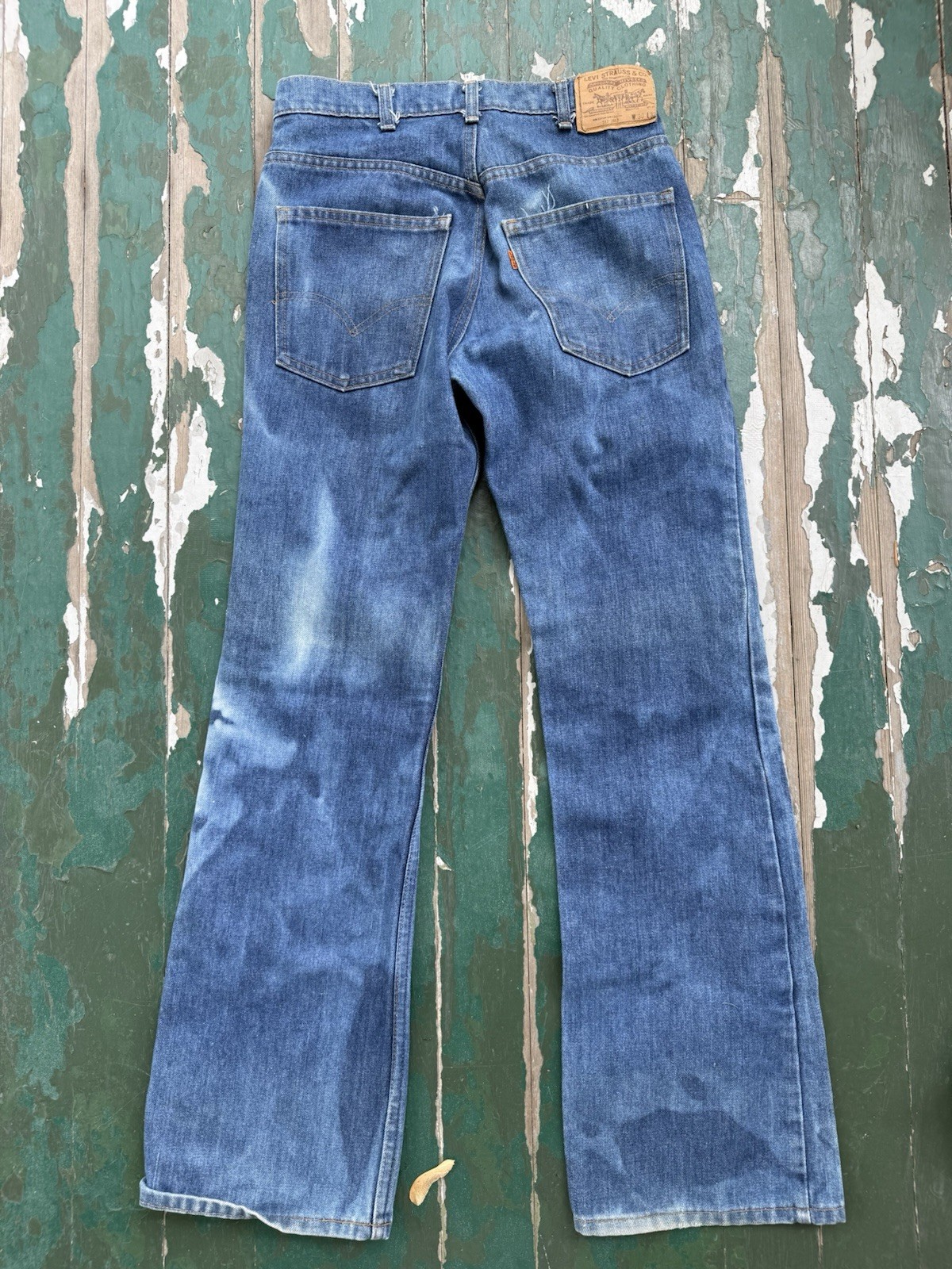 1970s Vintage Levi 517 Bootcut Fade Jeans 29X32