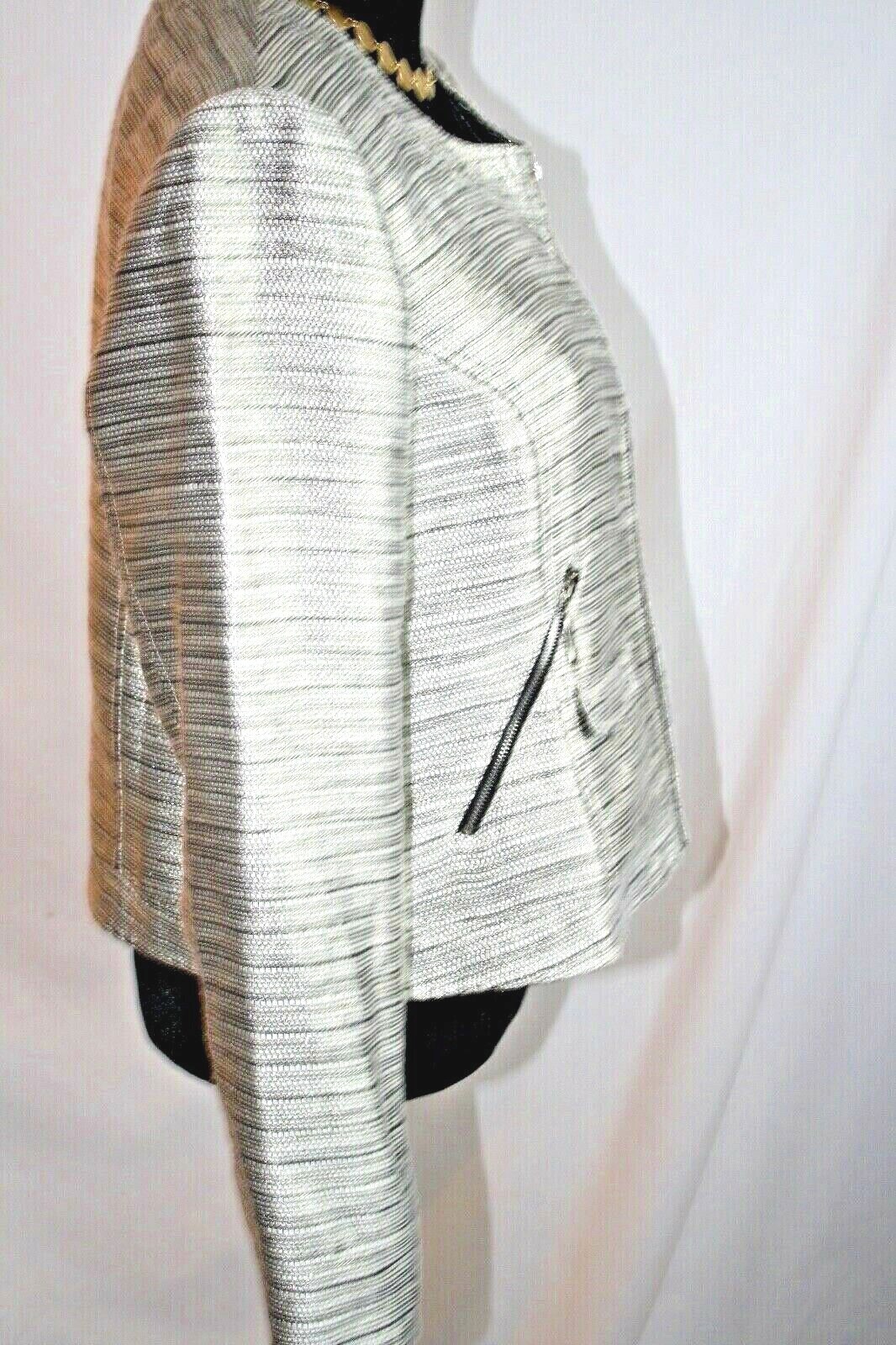 Lavand Vintage women XL jacket grey w/ metallic silver/gold threads throughout.